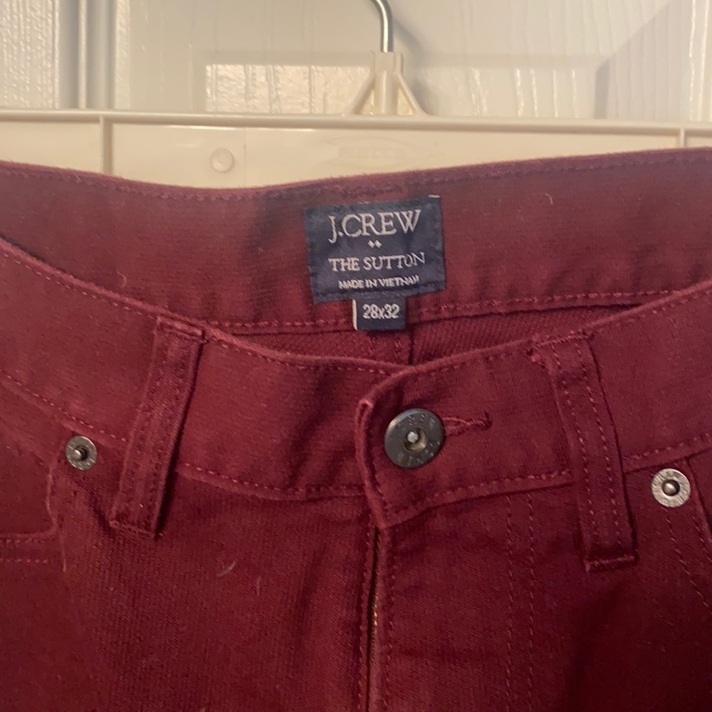 J Crew jeans/cords Burgundy 28 x 32. LIKE NEW
